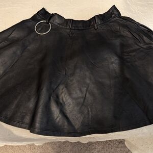 Hot Topic black faux leather skirt with a silver O-ring detail Large